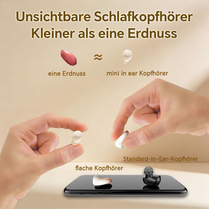 2 Paar Mini Unsichtbare Kopfhörer Kabellos Bluetooth für Kleine Ohren Schlafkopfhörer Seitenschläfer