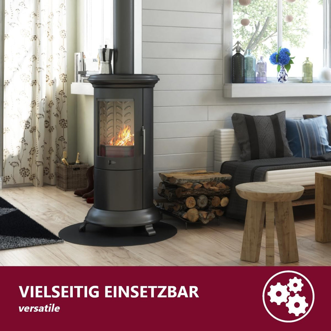 Euro Tische Glasplatte für Kaminofen und Tischplatte in Ø50cm Schutzplatte mit 6mm ESG Sicherheitsgl