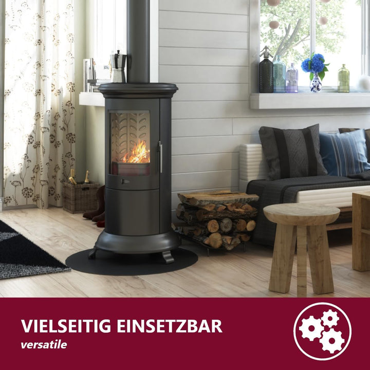 Euro Tische Glasplatte für Kaminofen und Tischplatte in Ø50cm Schutzplatte mit 6mm ESG Sicherheitsgl