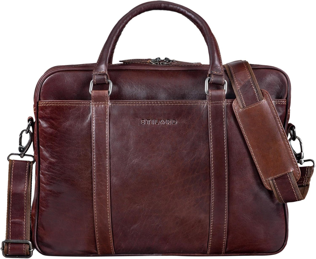 STILORD 'Dante' Business-Tasche Leder gross elegante Aktentasche Umhängetasche Laptoptasche 15.6 Zol
