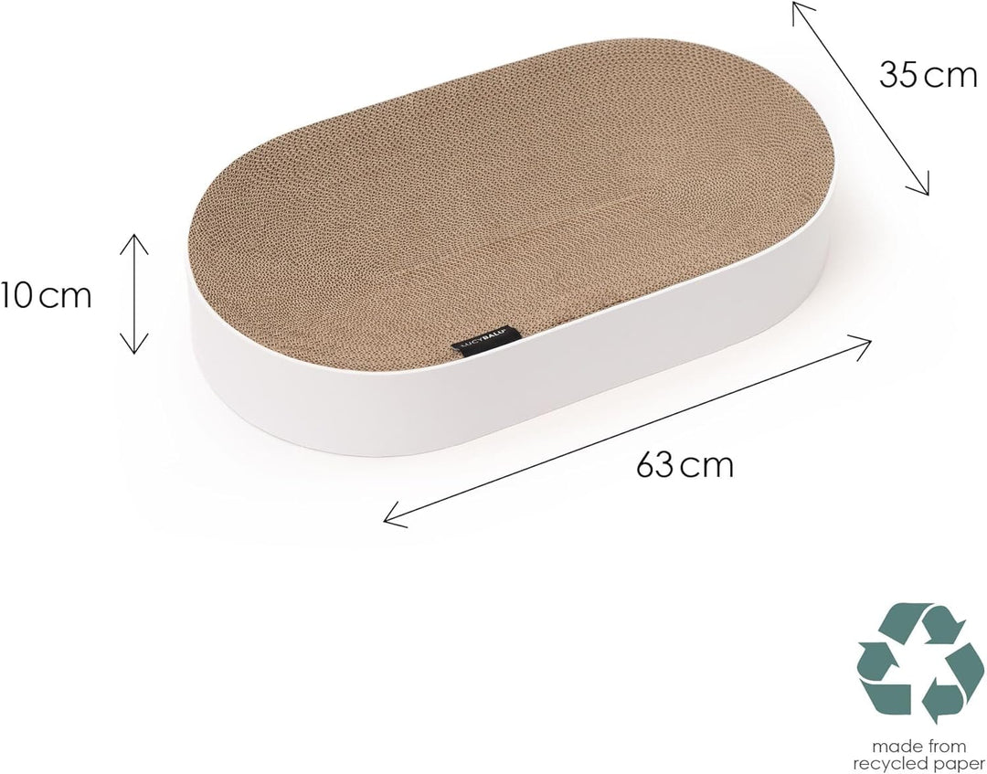 LucyBalu SCRACTHBED Katzenbett & Kratzbaum Katzenbett Kartonbett Kratzbaum Katzenbett weiss, wei