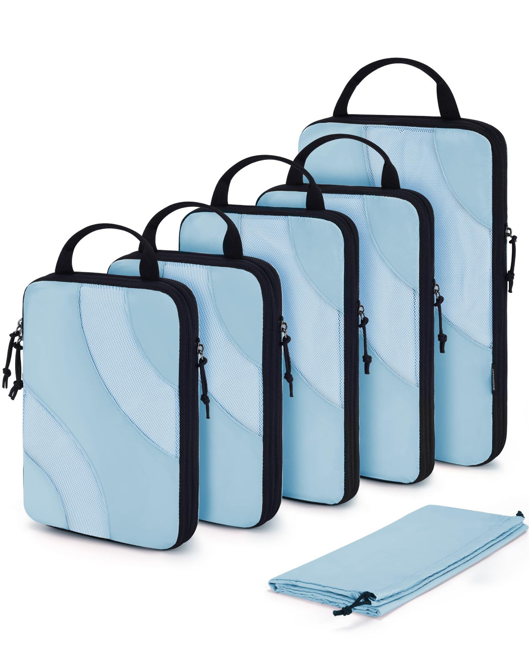 BAGSMART Packing Cubes Compression 6 Stück, Packwürfel Kompression Koffer Organizer Set, Travel Esse