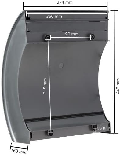 BURG-WÄCHTER Briefkasten ohne Zeitungsfach und Namensschild, Kunststoff, Einwurf-Format DIN C4, 2 Sc