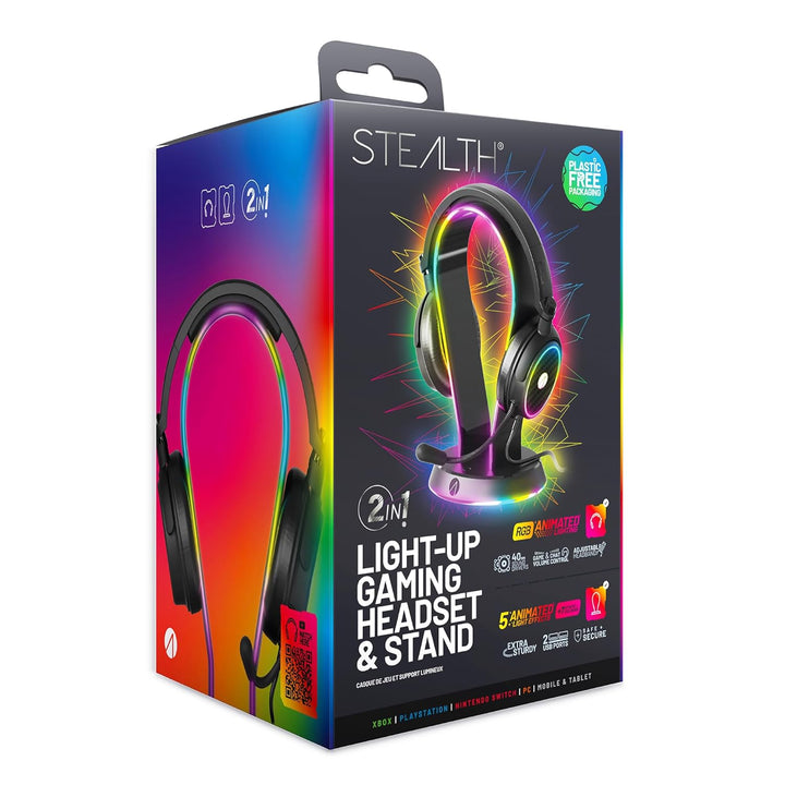 Stealth Regenbogen Gaming Headset Ständer mit Light-Up LED Headset - für PS4, PS5, XBox, Switch und