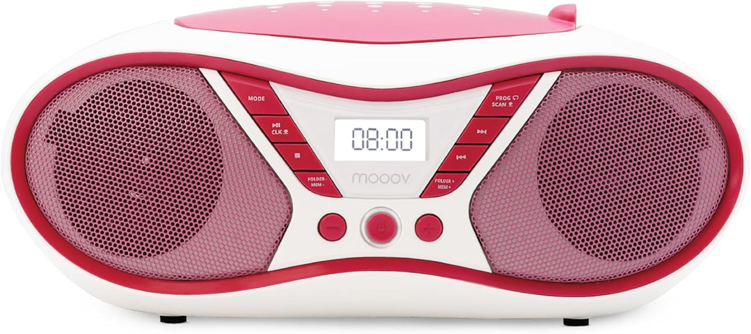 MOOOV 477410 Tragbarer CD-Player mit Radio, USB, Lautsprecher - Mini Kofferradio für Kinder & Senior