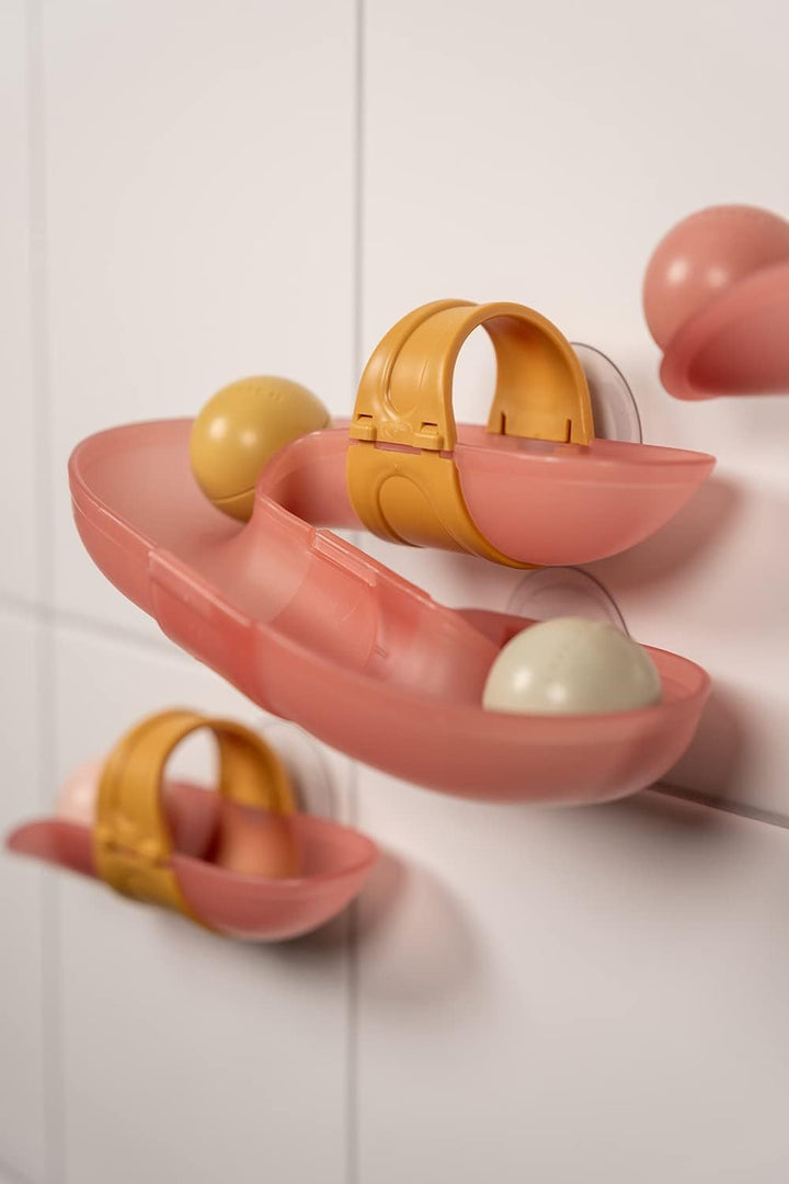 Little Dutch Kugelbahn Badekugelbahn mit Bällen für die Wand Badespielzeug für Baby Kleinkind - rosa