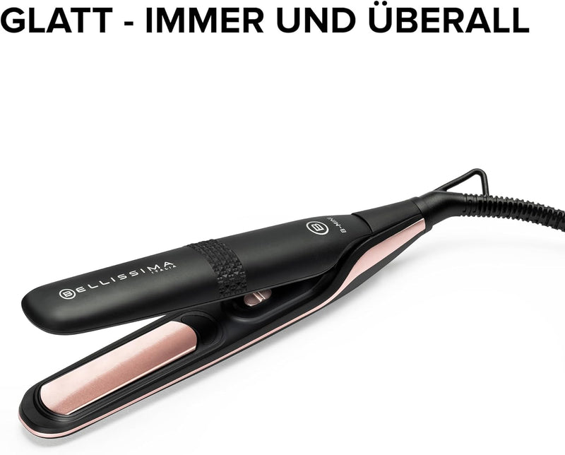 Bellissima Mini-Haarglätter für Tasche und Reisen, für glattes Haar jederzeit, überall, kompakt, lei