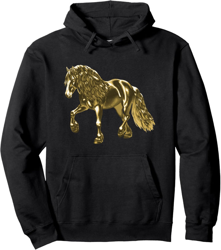 Friesenpferd Gold Retro Art FHGRA Pullover Hoodie