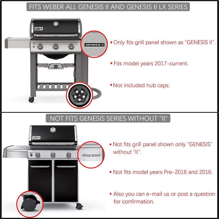 67445 Grillräder Ersatzteile für Weber Wheels Genesis II und Genesis II LX 200 300 400 600 Serie GS4