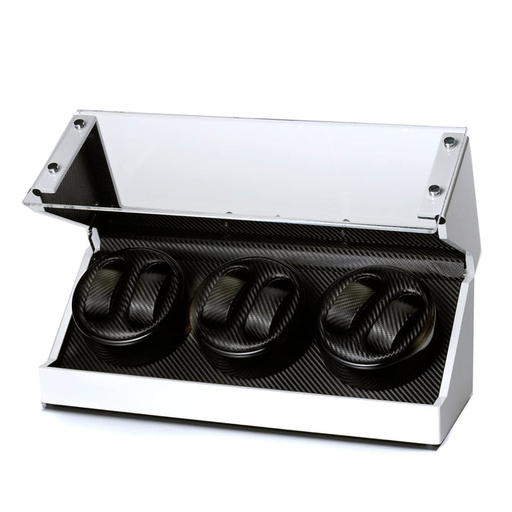 Raoul U. Braun Uhrenbeweger Futura | viele Modelle für 2-8 Uhren | Carbon-Optik Schwarz &amp; Weiss | le