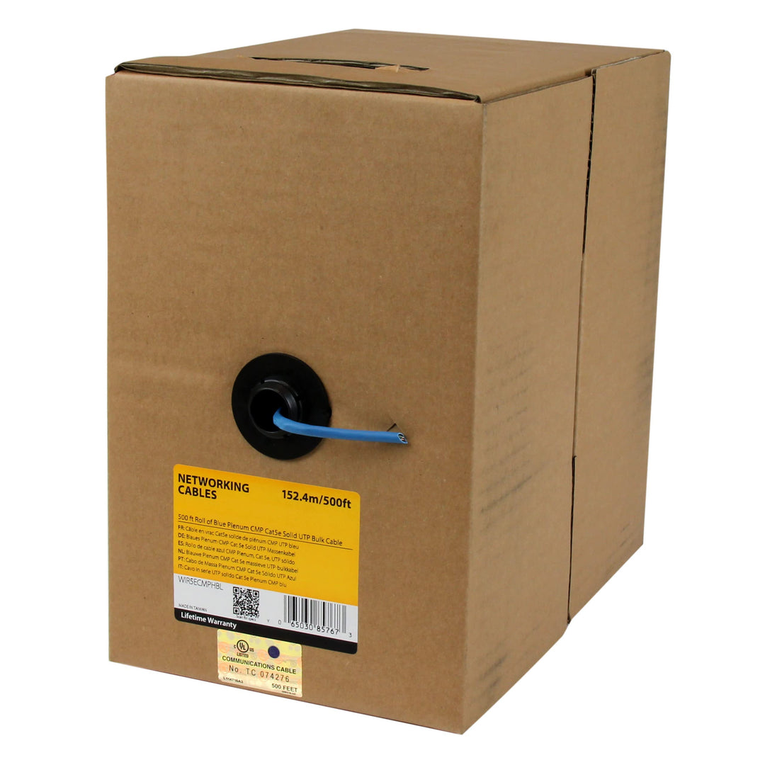 StarTech.com Meter-Rolle blaues Plenum CMP Cat 6 Solid UTP Bulk Kabel – CMP/FT6 Plenum Fire Rating –
