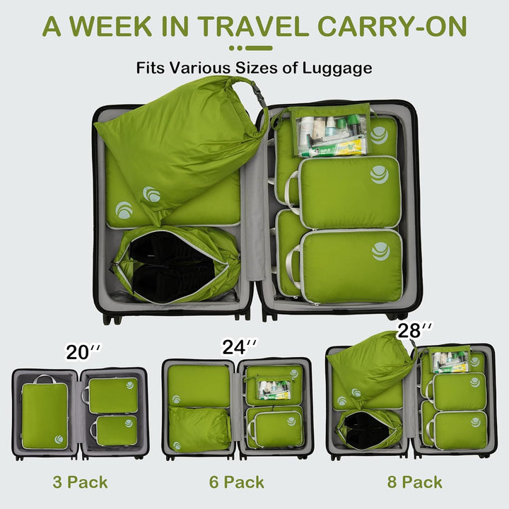 Cipway Kompression Koffer Organizer Set für Rucksack ，Ultraleichte Packtaschen Compression Packing C