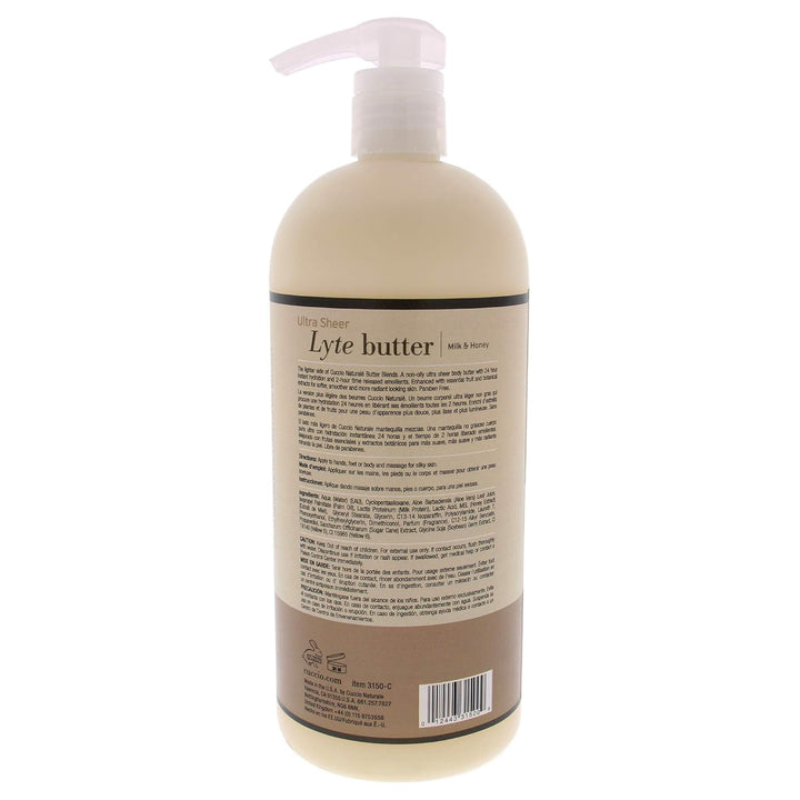 Cuccio - Ultra Sheer Lyte Butter - Milk and Honey - for Unisex - Body Butter - 32 oz Milch und Honig