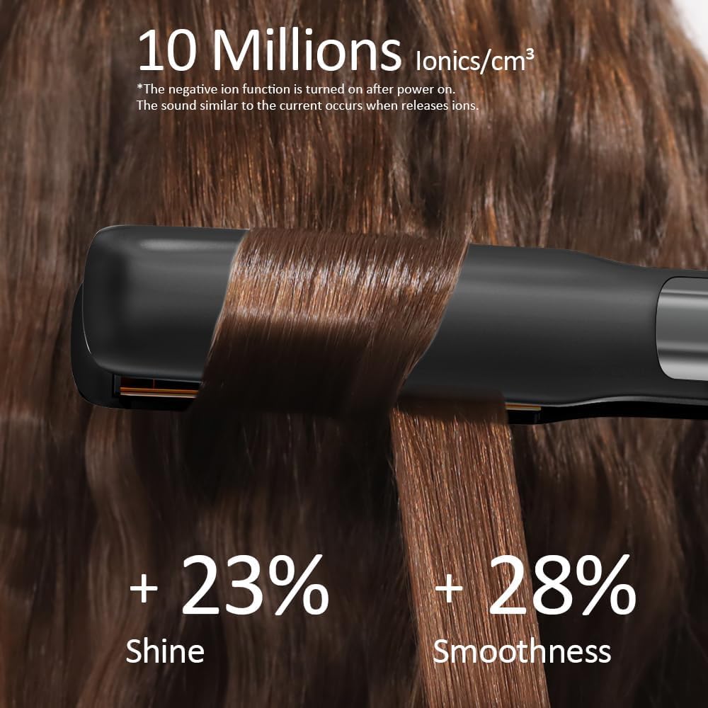 Faszin 2 in 1 Glätteisen Locken und Glätten, 20s Schnellaufheizung, Titanplatten Ionen Haarglätter f