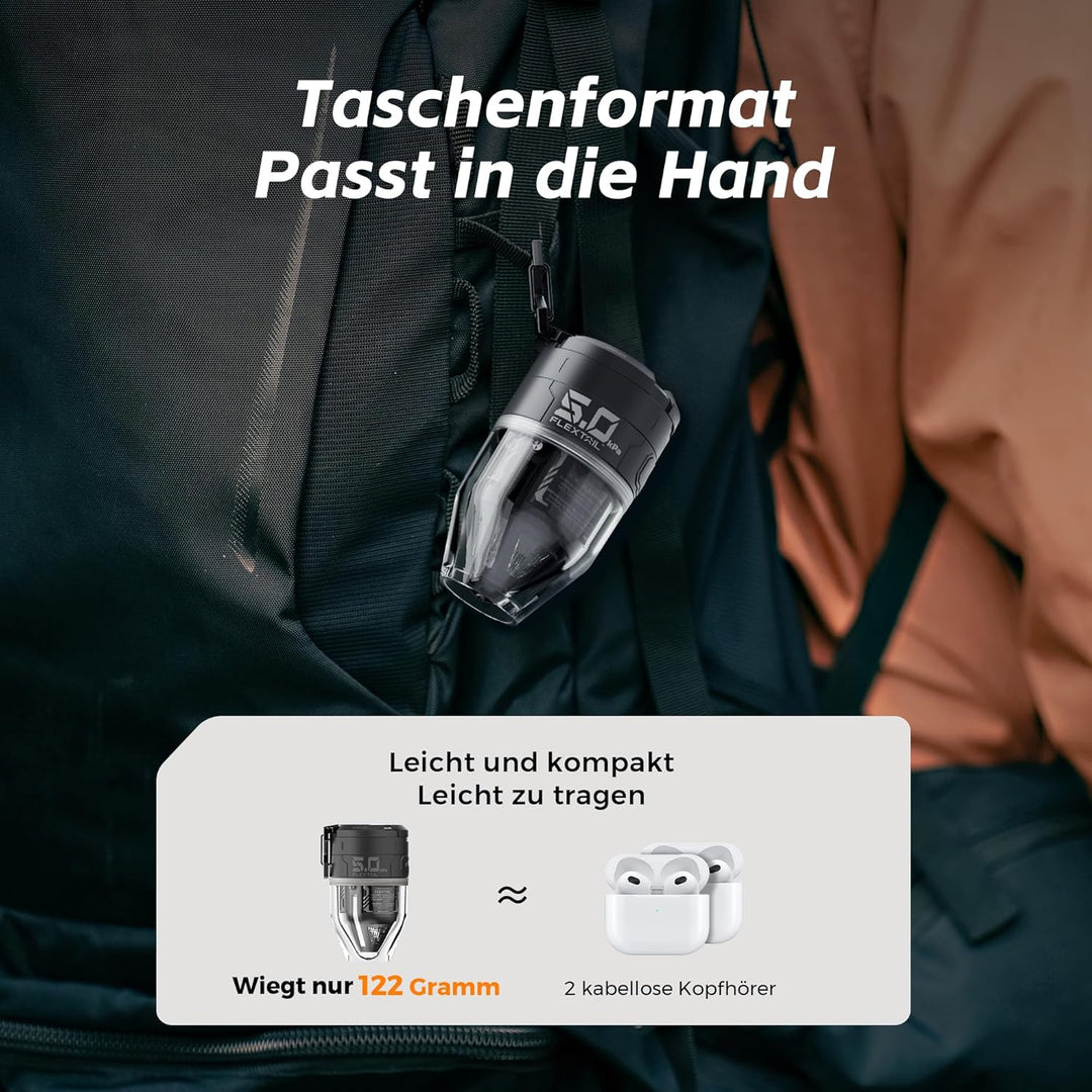 FLEXTAILGEAR MAX Pump 3 Tragbare Luftpumpe, 5,0 kPa, Beleuchtung, USB-Aufladung zum Aufblasen und En