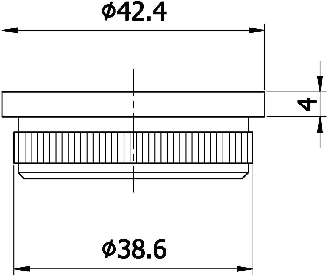 5 x Edelstahl Endkappe, Rohrverschluss,Rohrstopfen flach mit Rändel für Ø 42,4 mm Handlauf 5 Endkapp