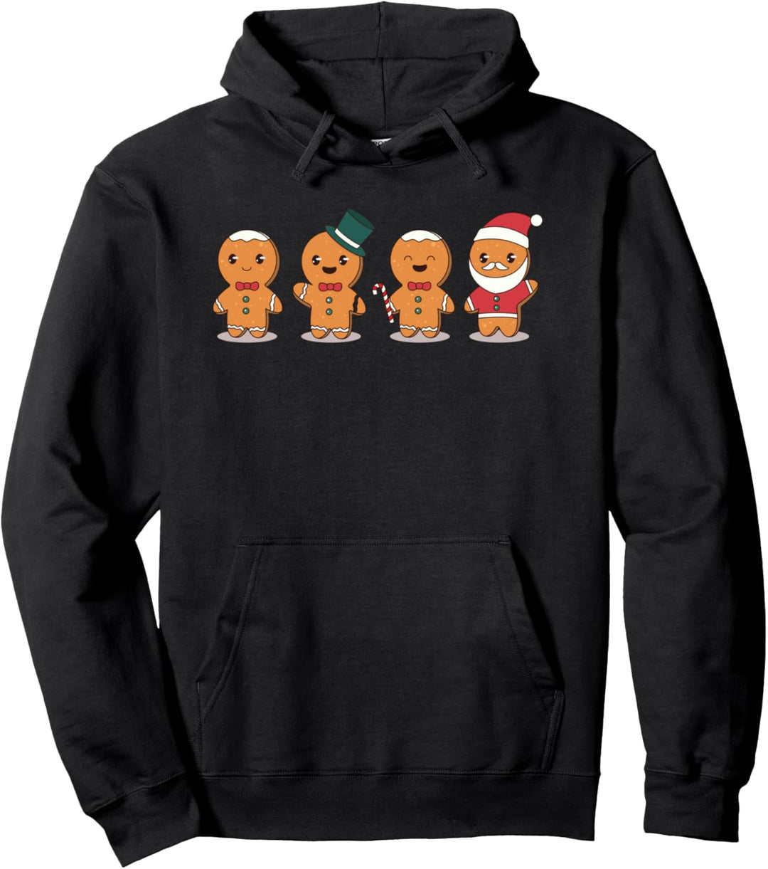 Lustiges Weihnachtspyjama mit Lebkuchen-Maskottchen für Herren Pullover Hoodie