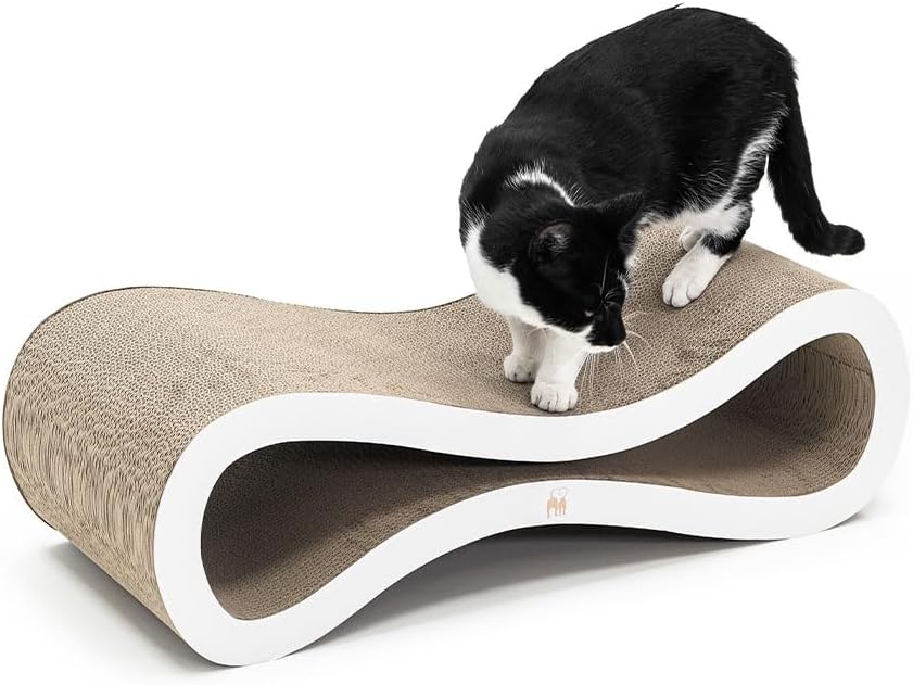Petrebels Kratzpappe Simba 75, Katzen Kratzbrett aus sehr stabilem Karton, Kratzkarton 75 x 32 x 23