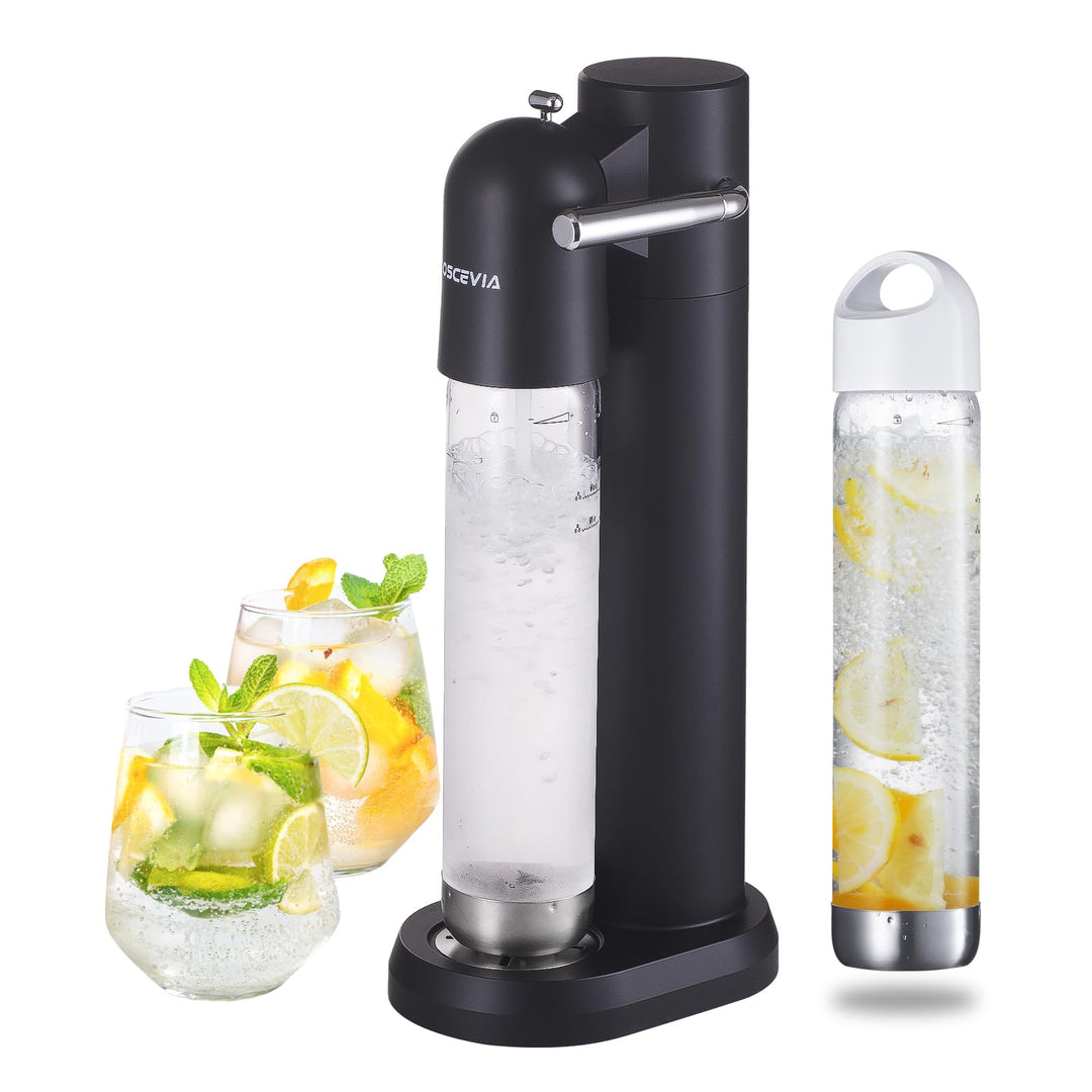 Wassersprudler mit Kunststoffflasche (1L + 1L) – Sprudelautomat für Zuhause, Wasser Sprudler, Sprude