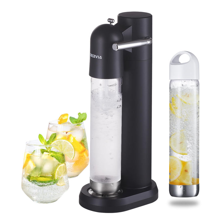 Wassersprudler mit Kunststoffflasche (1L + 1L) – Sprudelautomat für Zuhause, Wasser Sprudler, Sprude