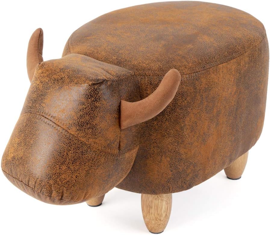 balvi Hocker La Vache Farbe Braun In Form Einer Kuh Holzbeine Kunstleder/Holz, Brau