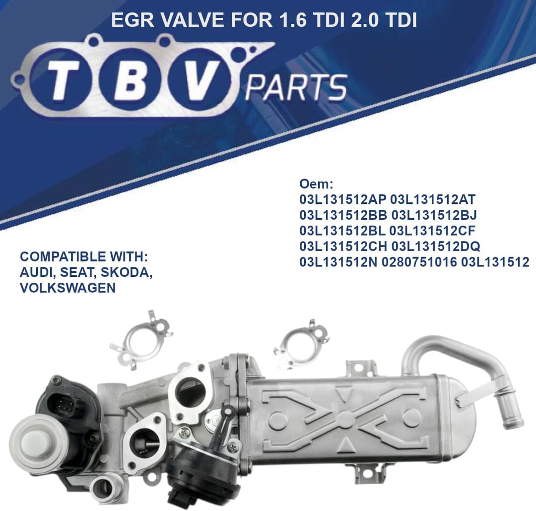 TBVPARTS Ventil AGR 1.6/2.0 Tdi 03L131512CF 03L131512CH 03L131512DQ 03L131512N 03L131512AP AGR Venti