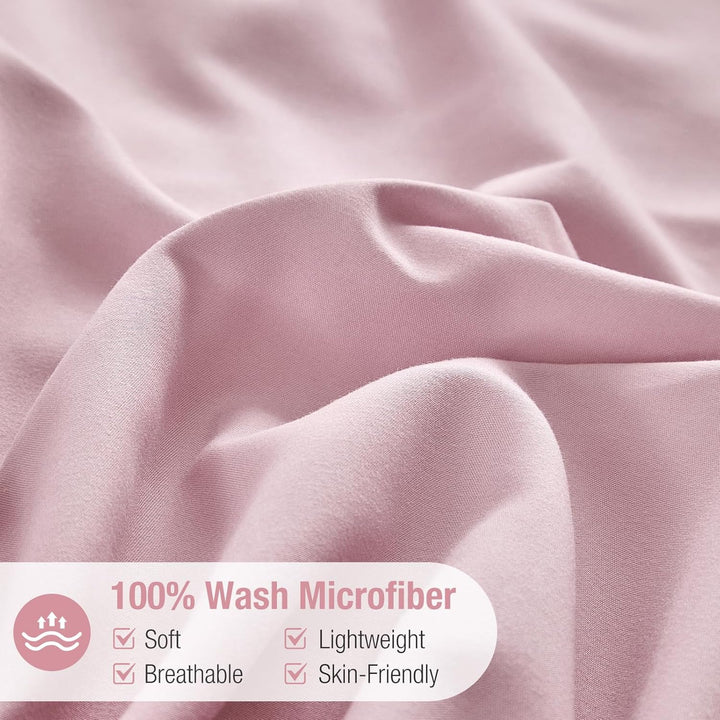 Lekesky Rüschen Rosa Bettwäsche 200x200 cm 3 Teilig Mädchen Mikrofaser Bettwäsche Blumen mit Reissve