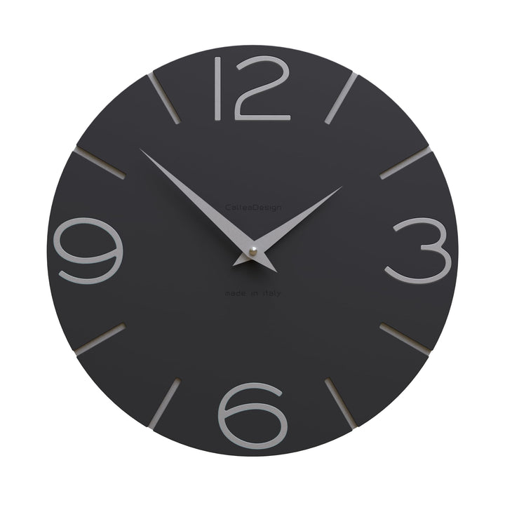 CalleaDesign 30 cm Black Smile Wanduhr Schwarz, Schwarz
