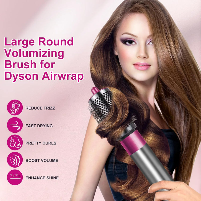 Grosse runde Volumenbürste für Dyson für Airwrap, Rundbürste Volumizer Aufsatzwerkzeug Rose Red, Ros