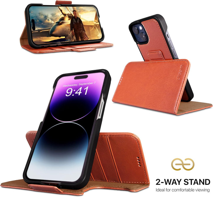 Dreem Fibonacci iPhone 14 Plus Brieftaschen-Etui / 2-in-1 stossfestes Etui und abnehmbares Folio aus