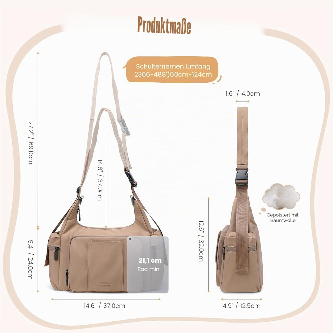 GOLF QUALITY Puffer Wickeltasche, 14 l, grosse Kapazität, Reise-Wickeltasche, Crossbody-Krankenhaus-