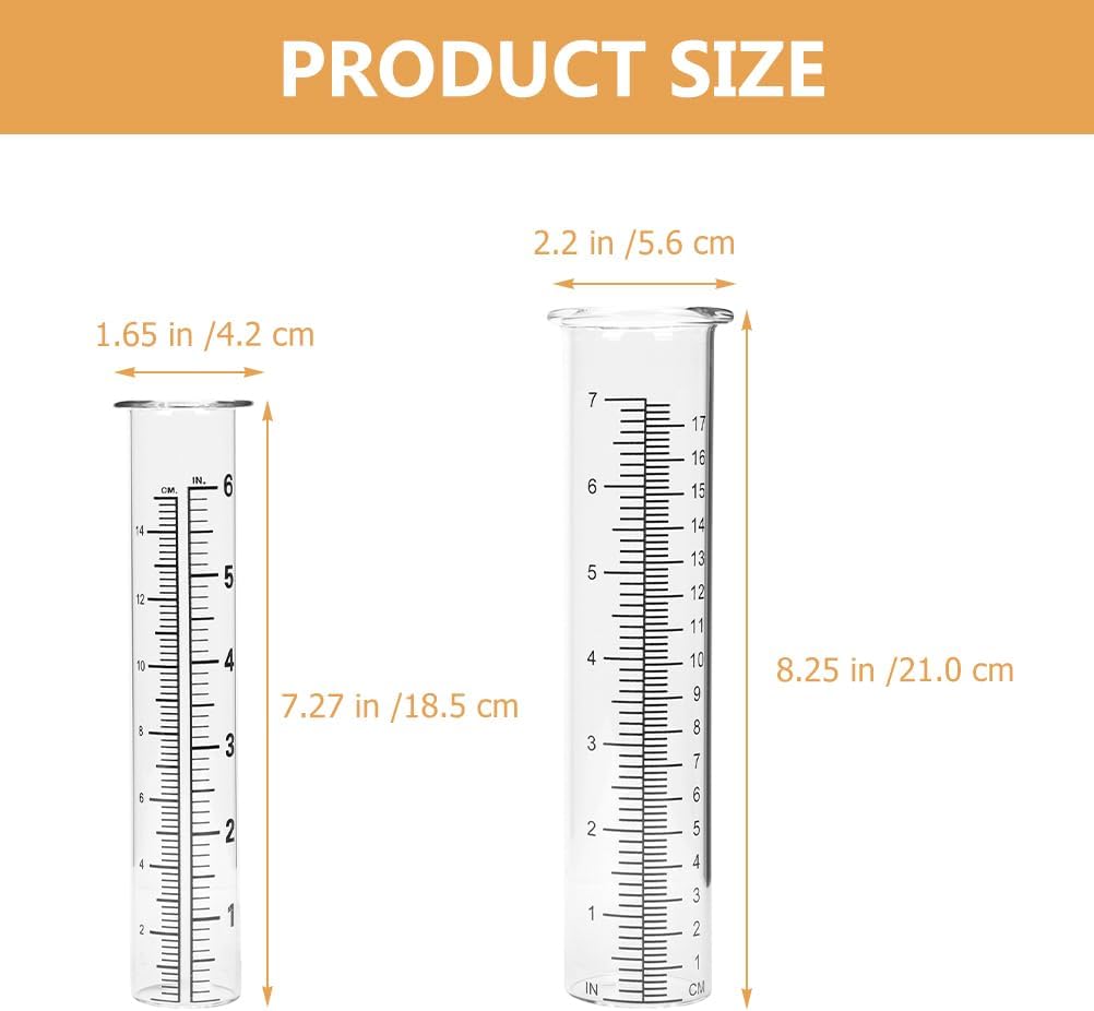 DOITOOL Ersatzglas Für Regenmesser 4 X Regenmesser Für Aussenbereich Regenmesser-Ersatzrohr Für Gart