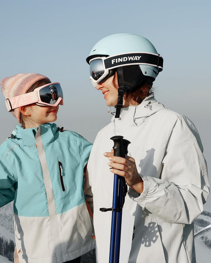 Findway Skihelm und Skibrille Set, SnowboardHelm mit Brille für Damen und Herren Erwachsene Skihelme