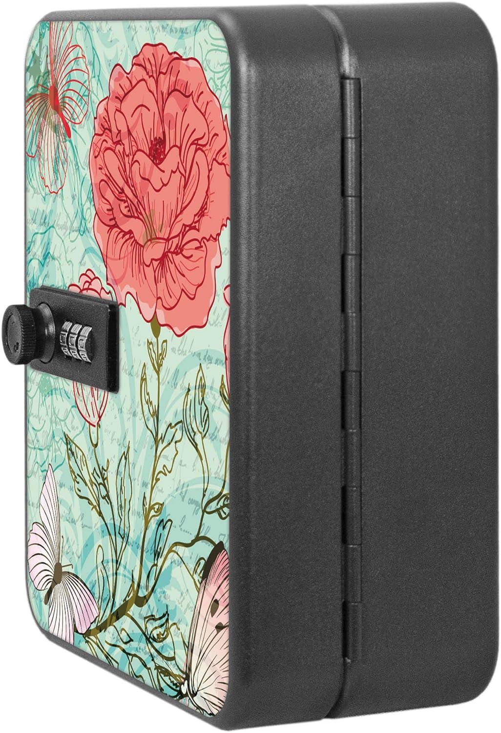 banjado® Burg-Wächter® abschliessbarer Schlüsselkasten mit Motiv Eine Rose für 20 Schlüssel - Schlüs