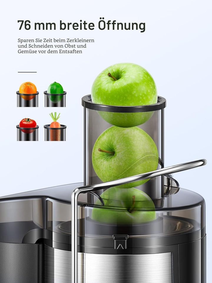Reemix Entsafter für Obst und Gemüse aus Edelstahl, 800W Zentrifugal Entsafter 2 Geschwindigkeiten u