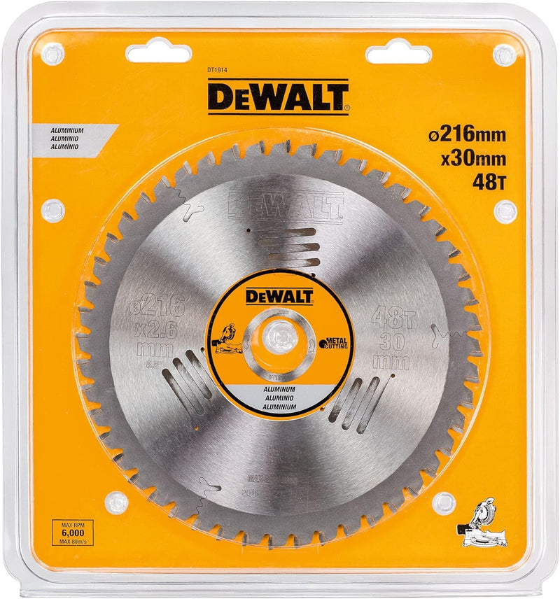 Dewalt DT1914-QZ Metall-Kreissaegeblatt 216/30 48TFZ -5°, für Aluminium