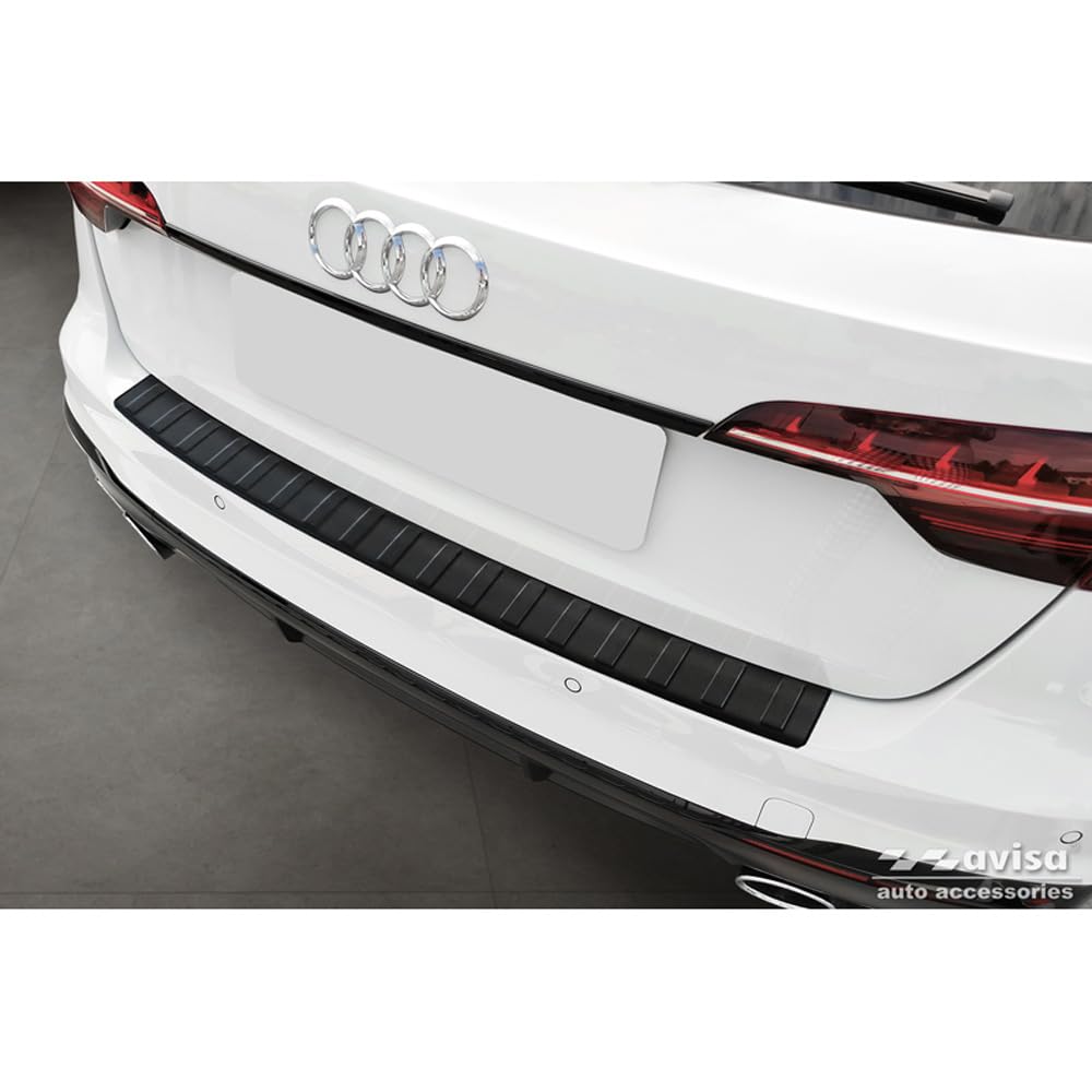 Avisa Matt-Schwarz Edelstahl Heckstossstangenschutz kompatibel mit Audi A4 Avant S-Line 2015-2019 &