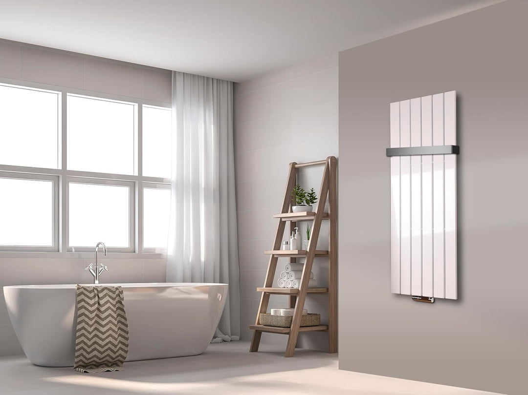 Badheizkörper Design Peking 2 120x47cm 799 Watt weiss (+1 Halter 50mm) SZAGATO Handtuchwärmer Handtu