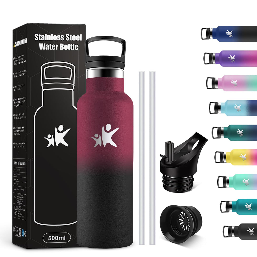 KollyKolla Thermosflasche Kinder 500ml, Wasserflasche Auslaufsicher, BPA-Frei, Edelstahl Trinkflasch