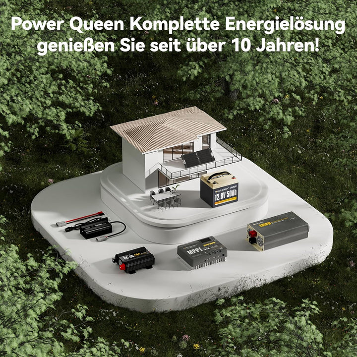 Power Queen 12,8 V 50 Ah LiFePO4 Lithium-Batterie, 640Wh Lithium Akku, über 4000+ Zyklen, Ersatzbatt