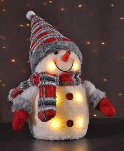Bambelaa! LED Schneemann Weihnachtsdeko Innen Beleuchtet 26 cm Batteriebetrieben Weihnachtsbeleuchtu