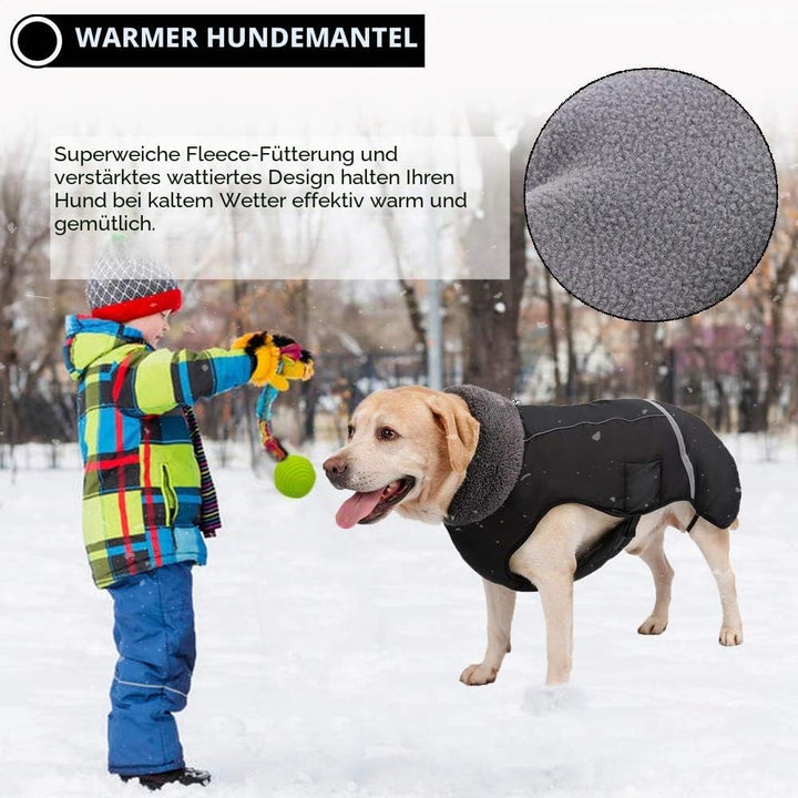 Warmer Hundemantel, reflektierend, wasserdicht, Winddicht, Hundejacke mit Rollkragen für kaltes Wett