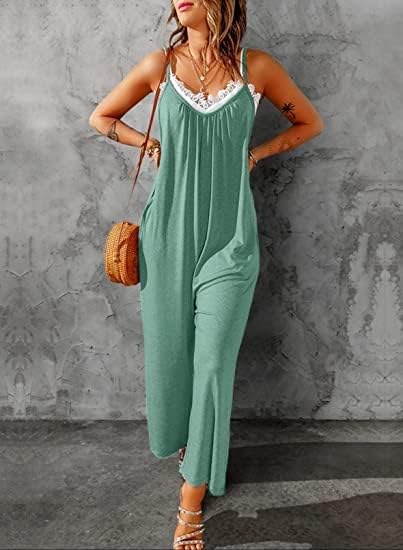 Dokotoo Damen Jumpsuit Ärmellos Jumpsuit Casual Overall Sexy Hosenanzug V-Ausschnitt Playsuit Sommer