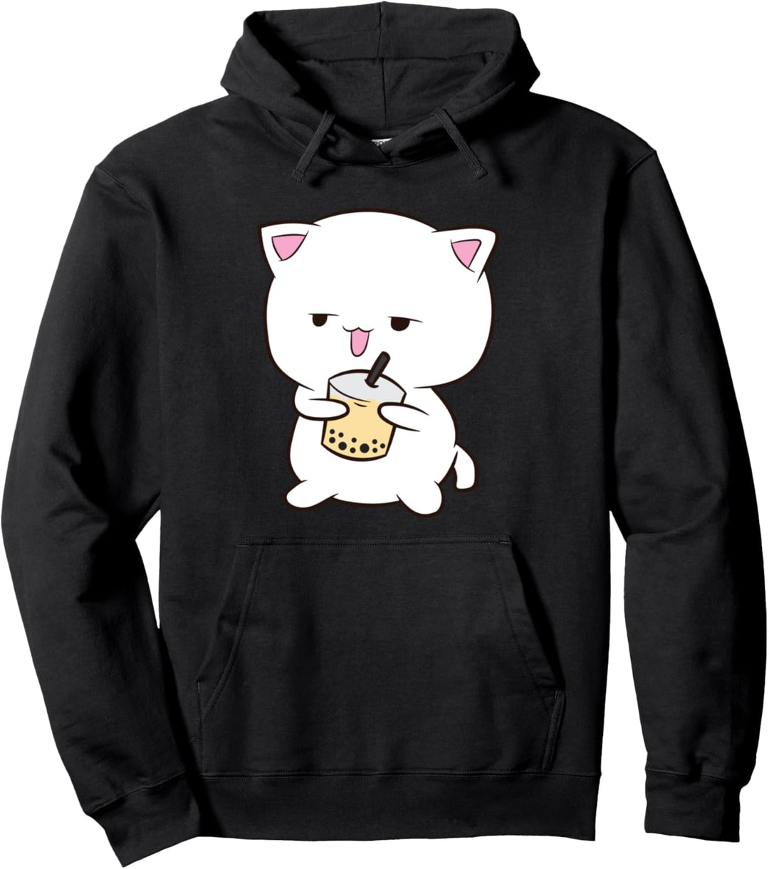 Boba Katze mit Boba Tee Katze Bubble Tea Pullover Hoodie