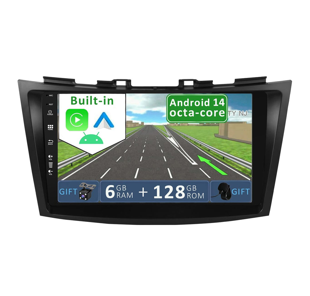 [6GB+128GB] Android 14 Autoradio für Suzuki Swift/Ertiga (2008-2017)-[Integriertes CarPlay/Android A