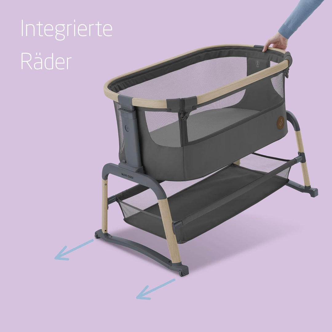 Maxi-Cosi Iora Air Beistellbett Baby, Co-Sleeper mit Allround-Netzgewebe, 0–6 Monate (9 kg), Schauke