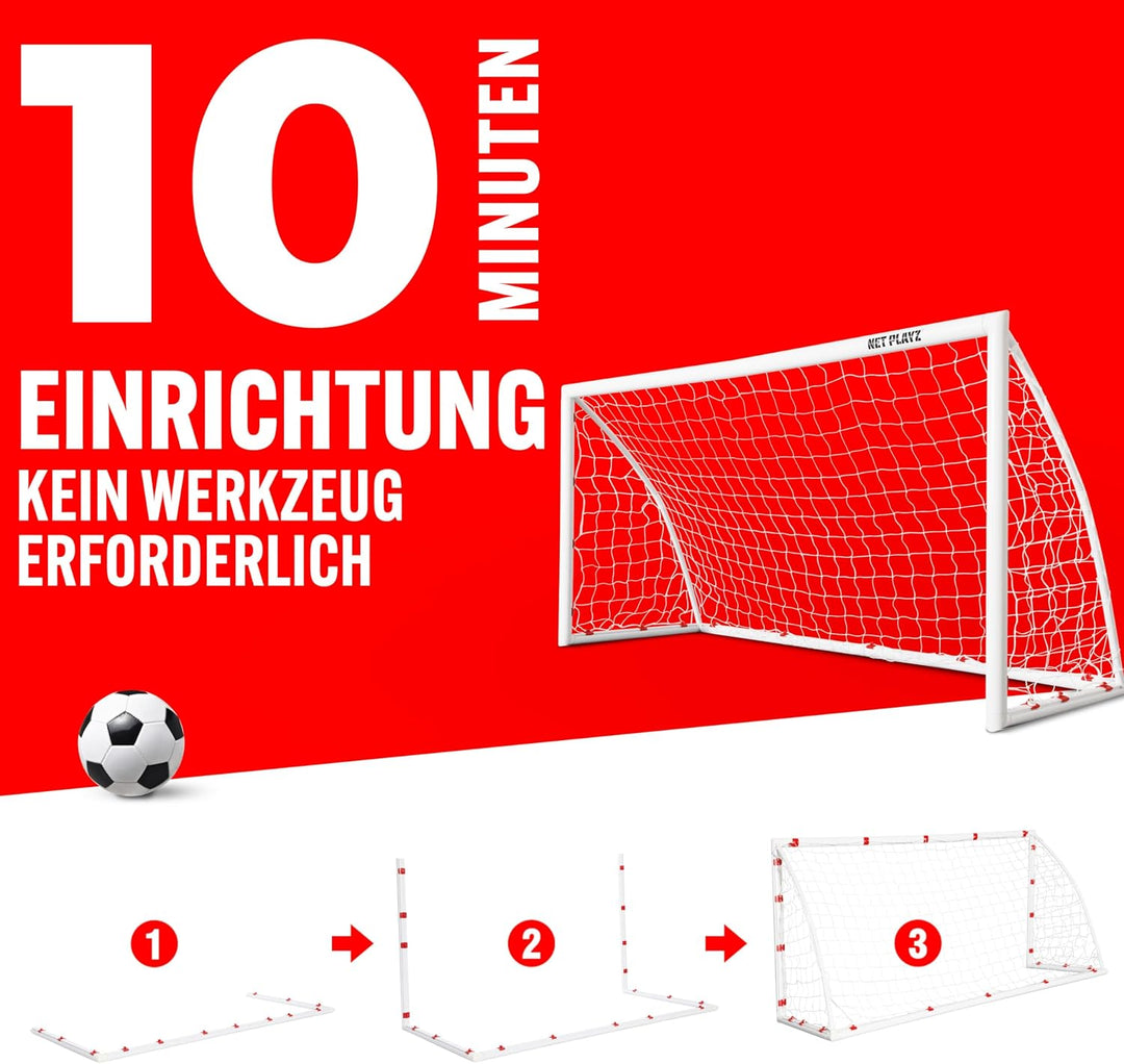 NET PLAYZ Fussballtore für den Garten, hochbelastbar, schneller Aufbau | Fussballgeschenke für alle