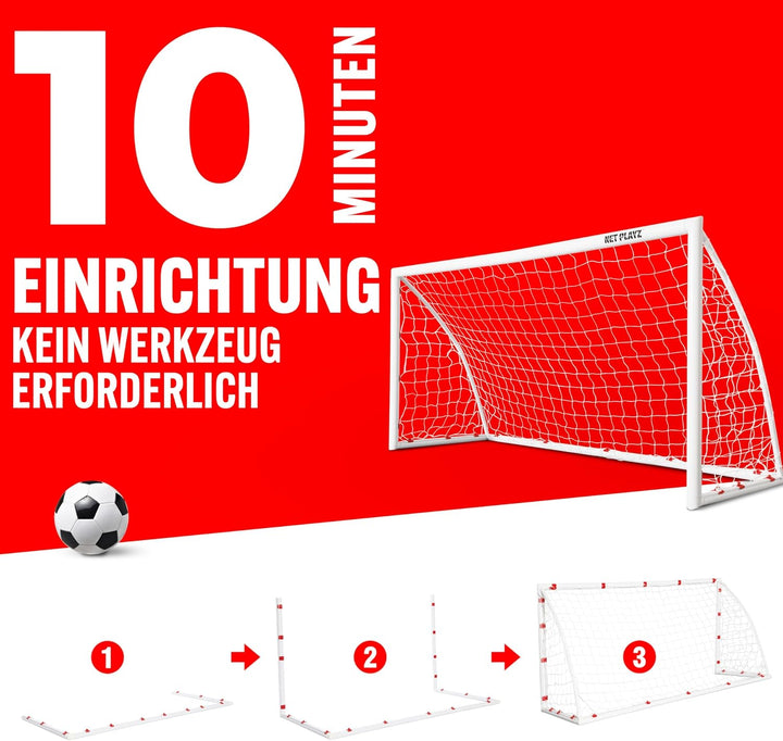 NET PLAYZ Fussballtore für den Garten, hochbelastbar, schneller Aufbau | Fussballgeschenke für alle