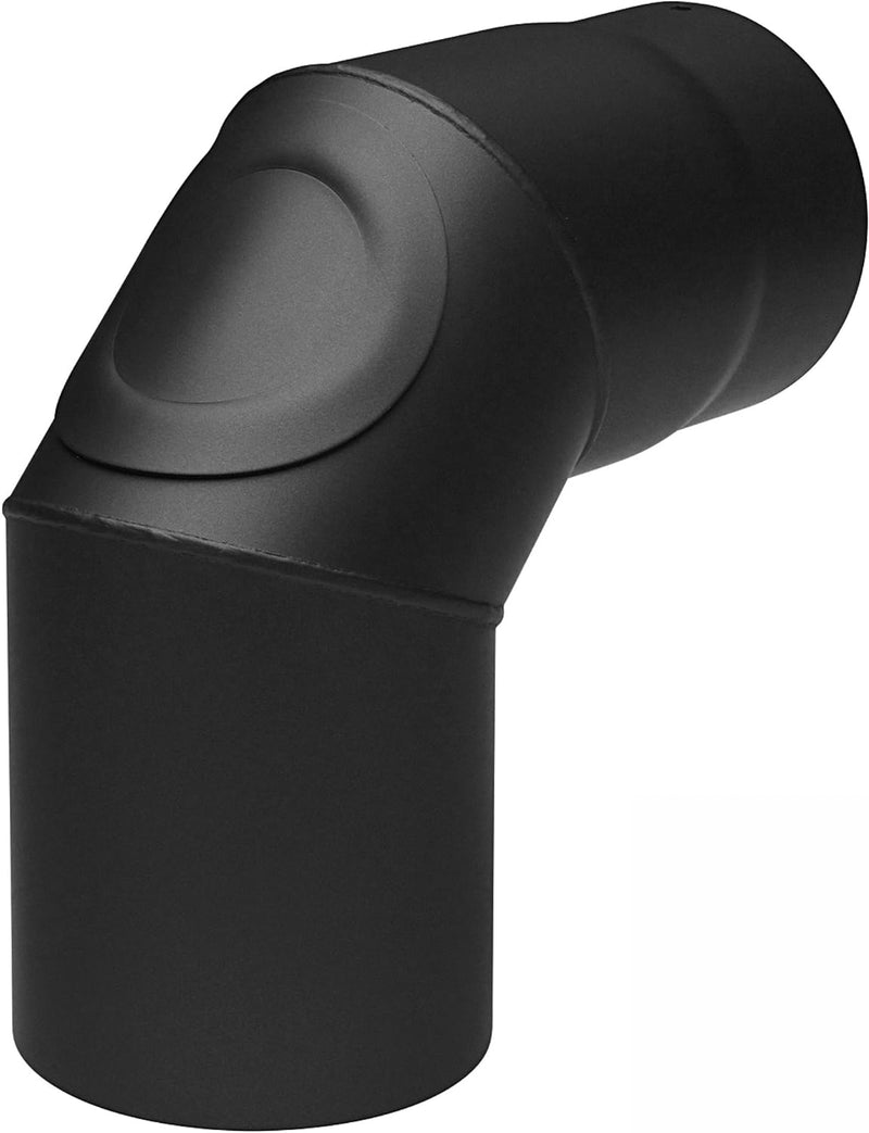 raik SH020-150-sw Raik Rauchrohrbogen/Ofenrohr 150mm - 90° mit Reinigungsöffnung