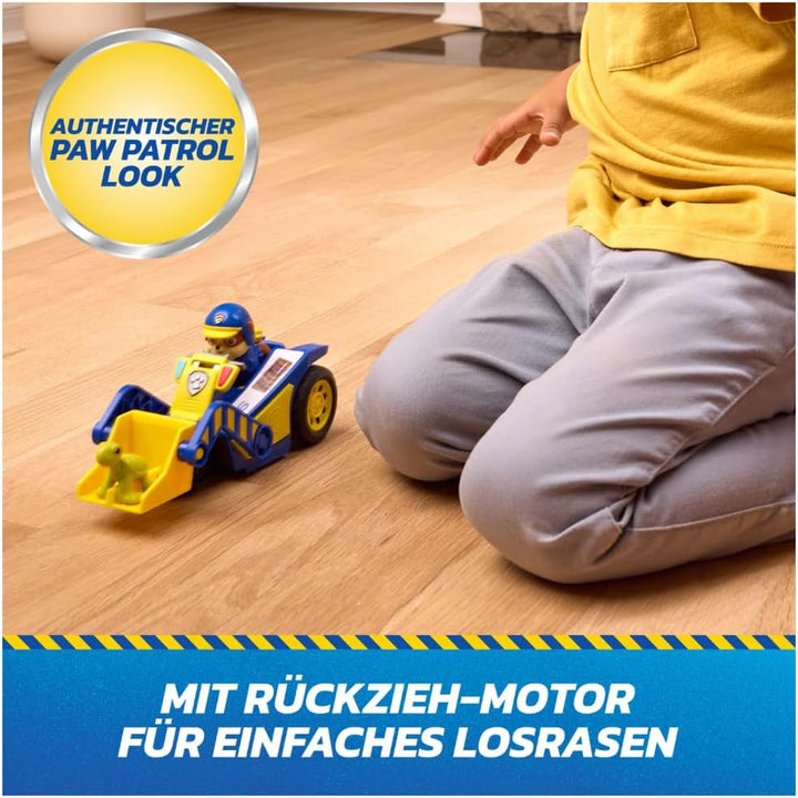 PAW PATROL - Search & Rescue: Rubbles Rettungs-Bulldozer, Fahrzeug mit Rückziehmotor, ca. 15 cm, ink
